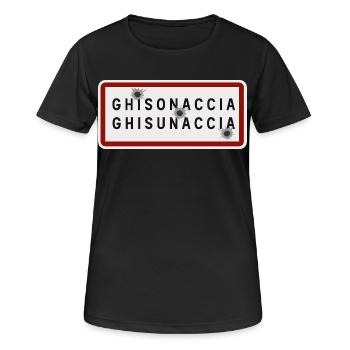 Panneau d’entrée de la ville de Ghisonaccia - T-shirt respirant Femme - noir - Devant - AI Model Female 172 light (172cm)