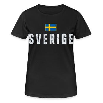 Swedish flag, Swedish patriot - Women's Breathable T-Shirt - black - Front - AI Model Female 172 light (172cm)