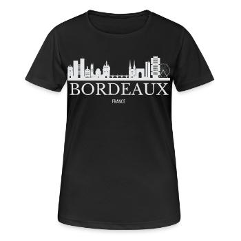 Silhouette de Bordeaux, Bordeaux France - T-shirt respirant Femme - noir - Devant - AI Model Female 172 light (172cm)