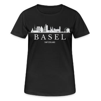 Bâle Skyline, Bâle Suisse - T-shirt respirant Femme - noir - Devant - AI Model Female 172 light (172cm)
