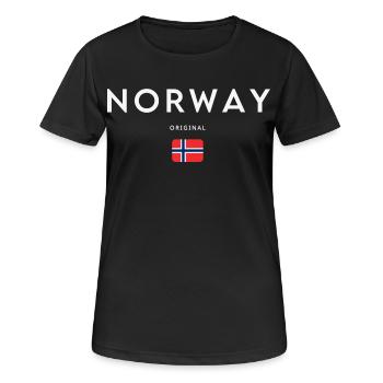 Norwegische Flagge, Norwegischer Stolz - Frauen T-Shirt atmungsaktiv - Schwarz - Vorne - AI Model Female 172 light (172cm)