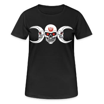 Crâne lunatique blanc - T-shirt respirant Femme - noir - Devant - AI Model Female 172 light (172cm)