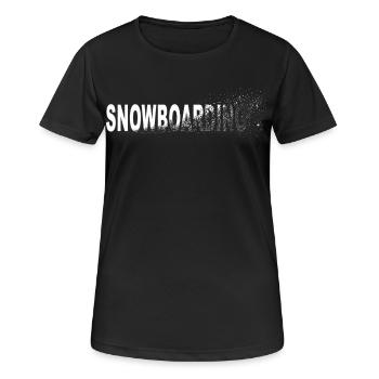 Snowboarding - Frauen T-Shirt atmungsaktiv - Schwarz - Vorne - AI Model Female 172 light (172cm)
