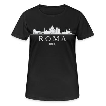 Rome skyline, I love Rome - Women's Breathable T-Shirt - black - Front - AI Model Female 172 light (172cm)