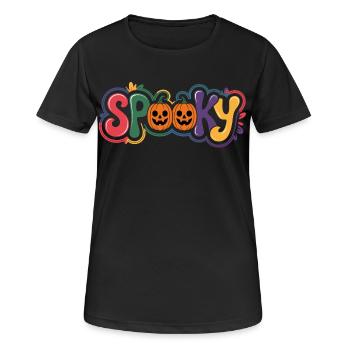 Lettrage citrouille effrayant - T-shirt respirant Femme - noir - Devant - AI Model Female 172 light (172cm)