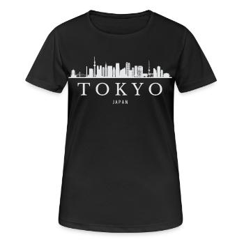 Tokio Skyline, Tokio, Japan - Frauen T-Shirt atmungsaktiv - Schwarz - Vorne - AI Model Female 172 light (172cm)