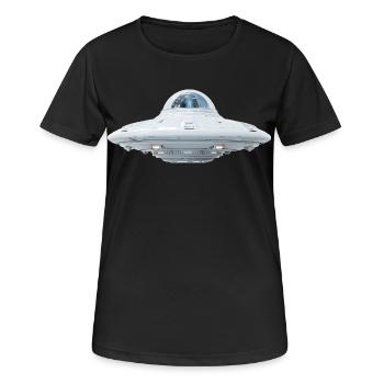 UFO - Frauen T-Shirt atmungsaktiv - Schwarz - Vorne - AI Model Female 172 light (172cm)