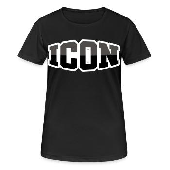 Icône - T-shirt respirant Femme - noir - Devant - AI Model Female 172 light (172cm)