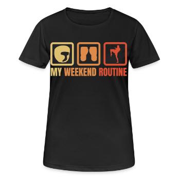 Week-end Kickboxer - T-shirt respirant Femme - noir - Devant - AI Model Female 172 light (172cm)