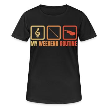 Geigenspieler Wochenende - Frauen T-Shirt atmungsaktiv - Schwarz - Vorne - AI Model Female 172 light (172cm)