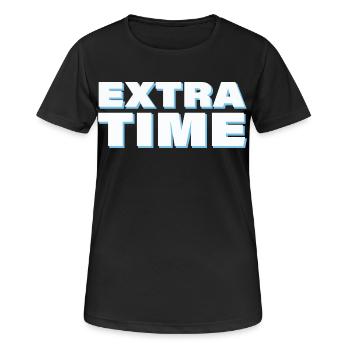 EXTRA TIME - Frauen T-Shirt atmungsaktiv - Schwarz - Vorne - AI Model Female 172 light (172cm)
