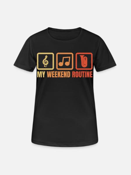 Tubist Wochenende - Frauen T-Shirt atmungsaktiv - Schwarz