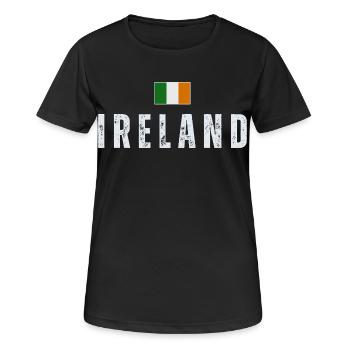 Drapeau de l’Irlande, Irish Pride - T-shirt respirant Femme - noir - Devant - AI Model Female 172 light (172cm)