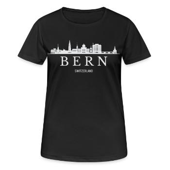 Bern skyline, Bern Switzerland - Women's Breathable T-Shirt - black - Front - AI Model Female 172 light (172cm)