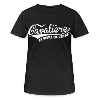 Cavalière et fière de l'être - T-shirt respirant Femme - noir - Devant - AI Model Female 172 light (172cm)