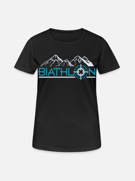 biathlon - Frauen T-Shirt atmungsaktiv - Schwarz