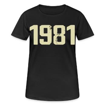 Jubiläum 1981 - Frauen T-Shirt atmungsaktiv - Schwarz - Vorne - AI Model Female 172 light (172cm)