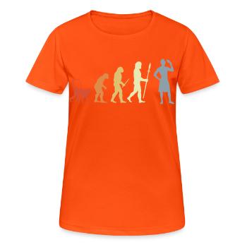 Evolution Amateurs de crème glacée - T-shirt respirant Femme - orange néon - Devant - AI Model Female 172 dark (172cm)