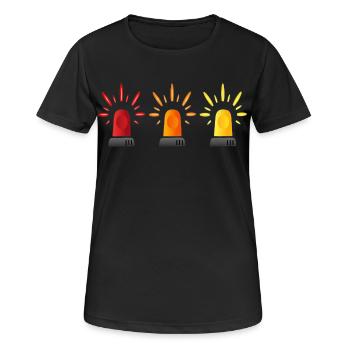 Voyant d’alerte du trio de signaux - T-shirt respirant Femme - noir - Devant - AI Model Female 172 light (172cm)
