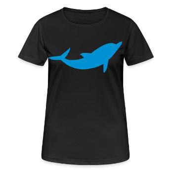 Delphin - Frauen T-Shirt atmungsaktiv - Schwarz - Vorne - AI Model Female 172 light (172cm)