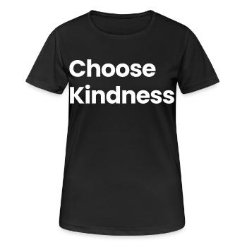 Wählen. Freundlichkeit - Frauen T-Shirt atmungsaktiv - Schwarz - Vorne - AI Model Female 172 light (172cm)