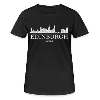 Edinburgh Skyline, Edinburgh, Schottland - Frauen T-Shirt atmungsaktiv - Schwarz - Vorne - AI Model Female 172 light (172cm)