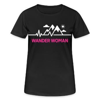 Heartbeat Wander Woman Mountains Women - Women's Breathable T-Shirt - black - Front - AI Model Female 172 light (172cm)
