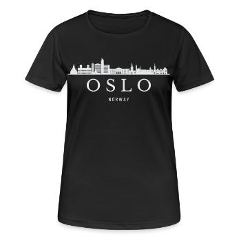 Oslo Skyline, Oslo Norvège - T-shirt respirant Femme - noir - Devant - AI Model Female 172 light (172cm)