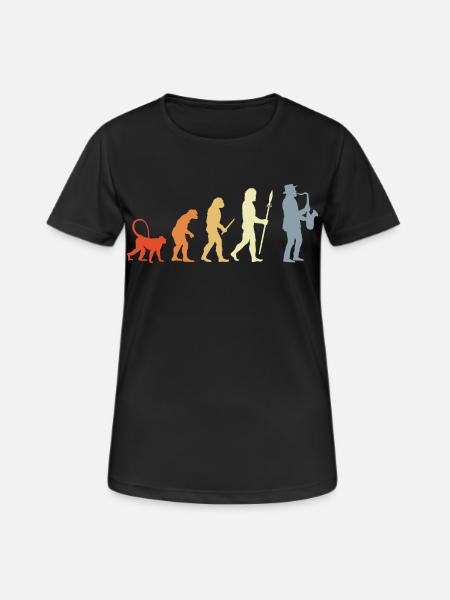 Saxophonist Evolution - Women's Breathable T-Shirt - black