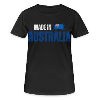 Fabriqué en Australie, fierté australienne - T-shirt respirant Femme - noir - Devant - AI Model Female 172 light (172cm)