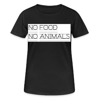Pas de nourriture Pas d’animaux Faute de frappe - T-shirt respirant Femme - noir - Devant - AI Model Female 172 light (172cm)
