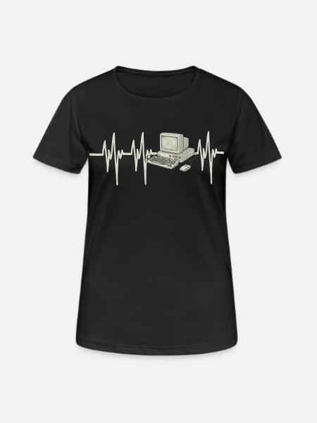Ordinateur Heartbeat - T-shirt respirant Femme - noir