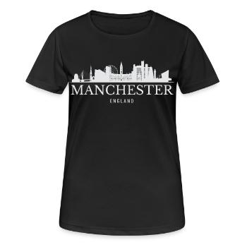Manchester Skyline, Manchester Angleterre - T-shirt respirant Femme - noir - Devant - AI Model Female 172 light (172cm)