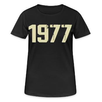 Jubiläum 1977 - Frauen T-Shirt atmungsaktiv - Schwarz - Vorne - AI Model Female 172 light (172cm)