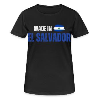 Hergestellt in El Salvador, salvadorianischer Stolz - Frauen T-Shirt atmungsaktiv - Schwarz - Vorne - AI Model Female 172 light (172cm)