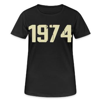 Jubiläum 1974 - Frauen T-Shirt atmungsaktiv - Schwarz - Vorne - AI Model Female 172 light (172cm)