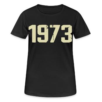 Jubiläum 1973 - Frauen T-Shirt atmungsaktiv - Schwarz - Vorne - AI Model Female 172 light (172cm)