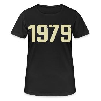 Jubiläum 1979 - Frauen T-Shirt atmungsaktiv - Schwarz - Vorne - AI Model Female 172 light (172cm)