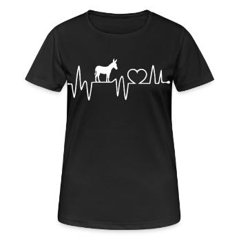 Cadeau Amoureux des Ânes Passion Animaux de Ferme - T-shirt respirant Femme - noir - Devant - AI Model Female 172 light (172cm)