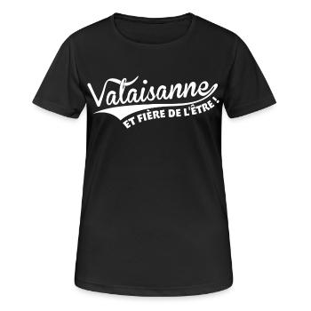 Valaisanne et fière de l'être - T-shirt respirant Femme - noir - Devant - AI Model Female 172 light (172cm)