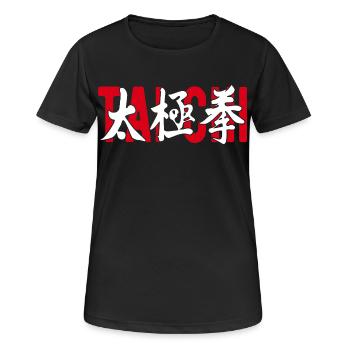 Gymnase de Kanji d’arts martiaux Taichi Tai Chi Chine - T-shirt respirant Femme - noir - Devant - AI Model Female 172 light (172cm)