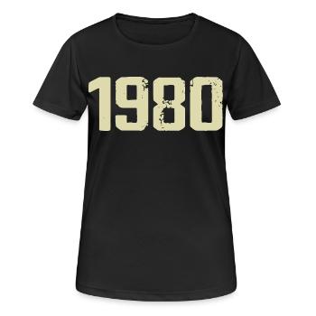 Jubilé 1980 - T-shirt respirant Femme - noir - Devant - AI Model Female 172 light (172cm)