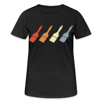 Painting Brush - Women's Breathable T-Shirt - black - Front - AI Model Female 172 light (172cm)