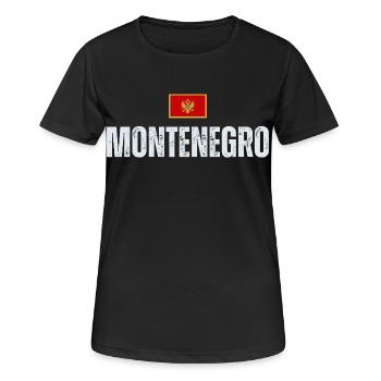 Drapeau du Monténégro, j’aime le Monténégro - T-shirt respirant Femme - noir - Devant - AI Model Female 172 light (172cm)