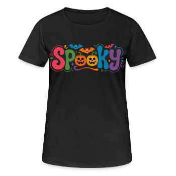 Spooky Halloween Pumpkins - Frauen T-Shirt atmungsaktiv - Schwarz - Vorne - AI Model Female 172 light (172cm)