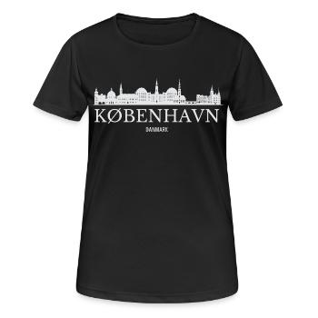 Copenhague Skyline, Copenhague Danemark - T-shirt respirant Femme - noir - Devant - AI Model Female 172 light (172cm)
