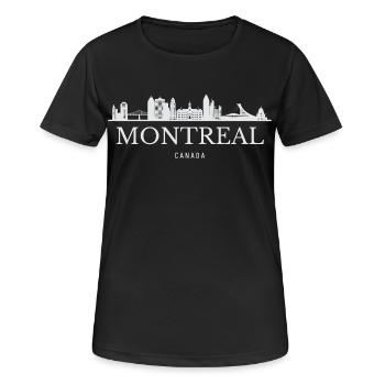 Skyline de Montréal, Montréal Canada - T-shirt respirant Femme - noir - Devant - AI Model Female 172 light (172cm)