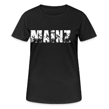 Mainz - Frauen T-Shirt atmungsaktiv - Schwarz - Vorne - AI Model Female 172 light (172cm)