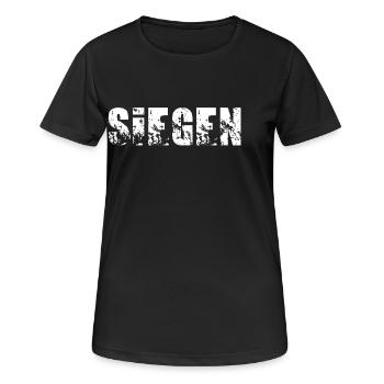 Siegen - Frauen T-Shirt atmungsaktiv - Schwarz - Vorne - AI Model Female 172 light (172cm)