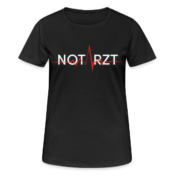 notarzt schriftzug rettung doc w - Frauen T-Shirt atmungsaktiv - Schwarz - Vorne - AI Model Female 172 light (172cm)